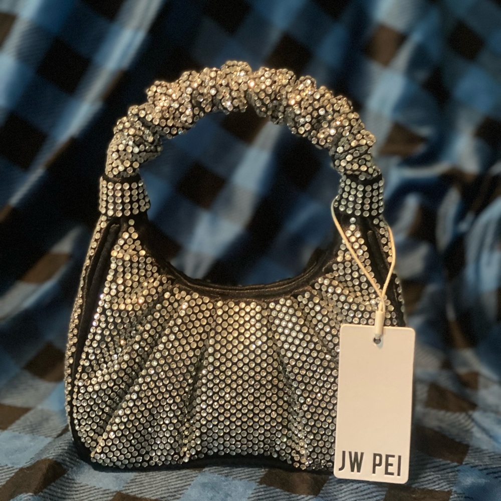 JW PEI Silver Mini Bag with Beaded Design
